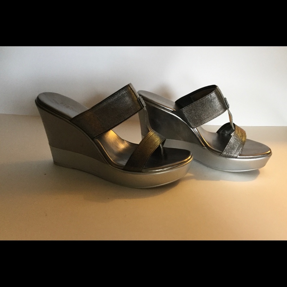 BCB Generation Silver Wedge Sandals
